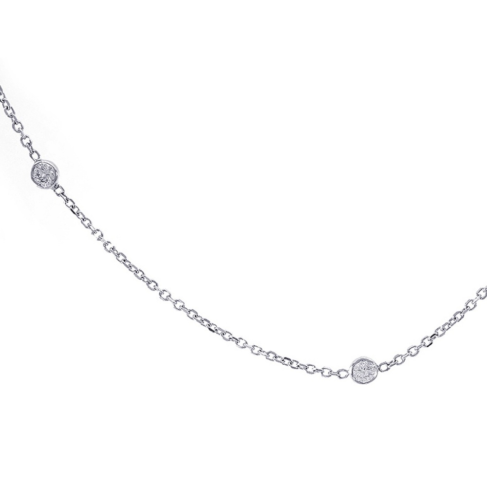 0.90 Carat Round Cut Diamonds By The Yard Necklace - Picture 3 of 6